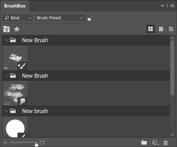 Finding your newly created brush presets
