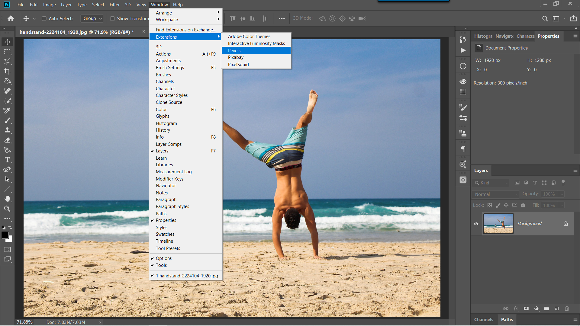 pexels photoshop plugin download