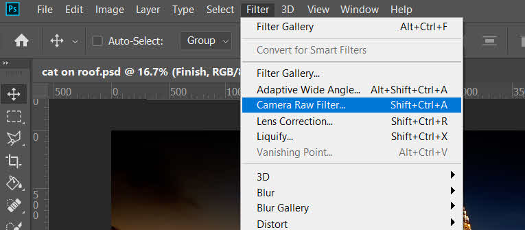 Photoshop > Filter > Camera Raw Filter...