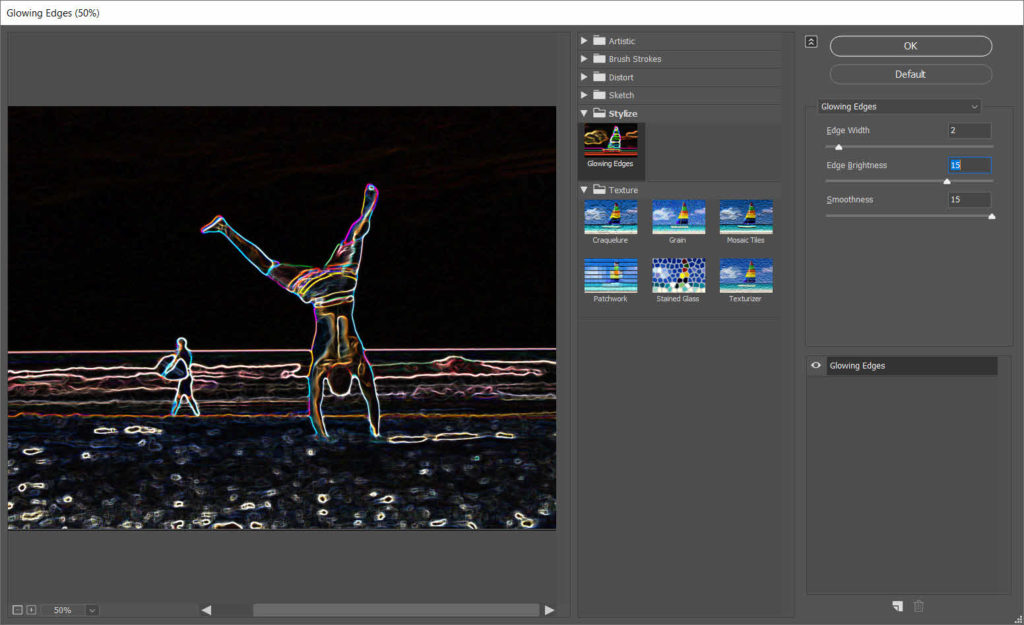 Filter Gallery glowing edges