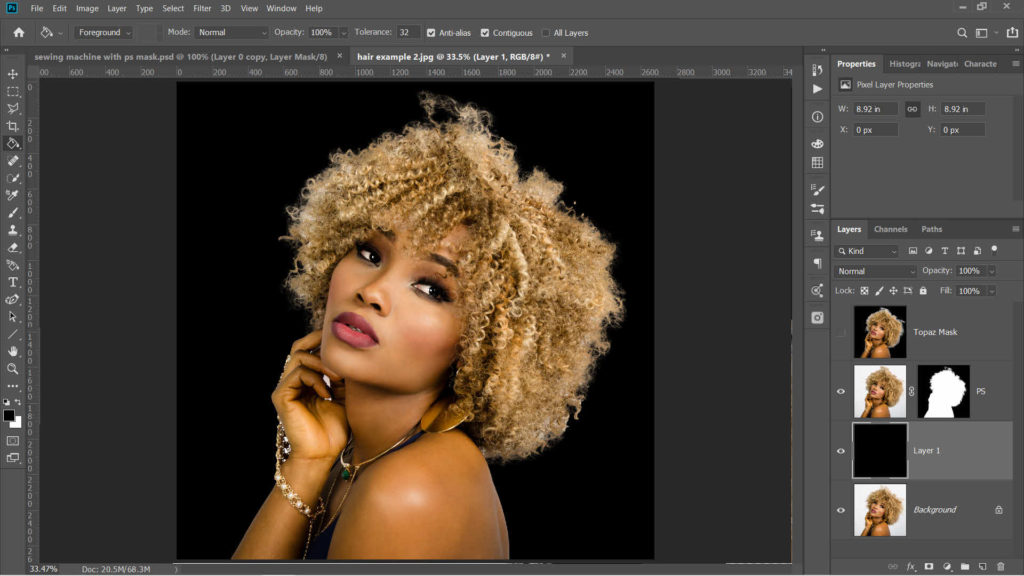 Photoshop Select and Mask results